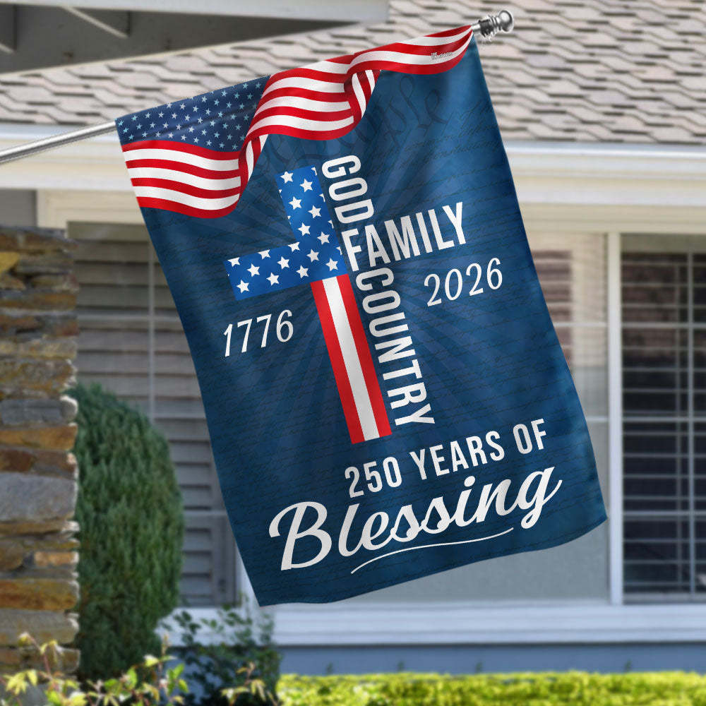 American Patriotic Flag, 250 Years of Blessing God 1776 2026 Flag