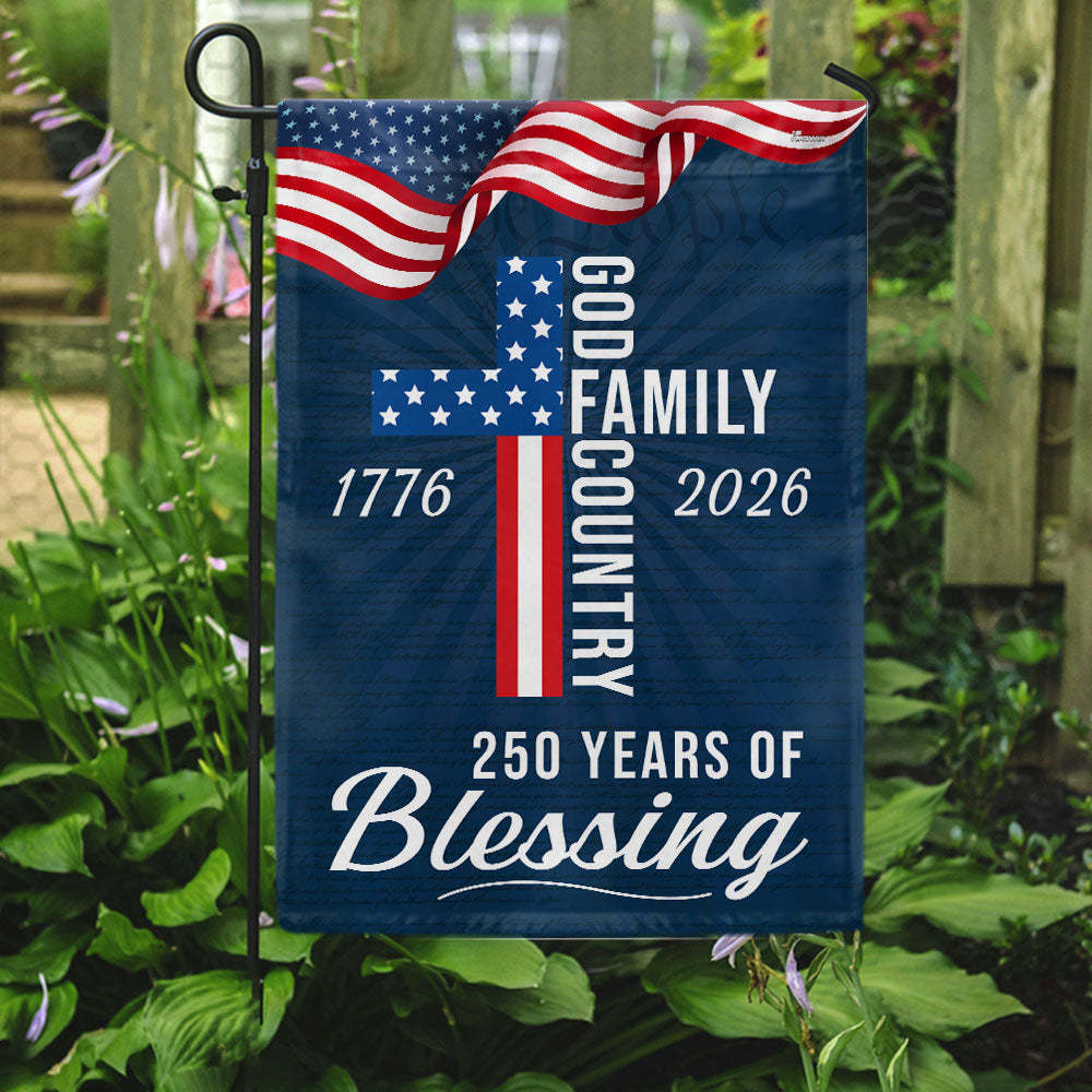 American Patriotic Flag, 250 Years of Blessing God 1776 2026 Flag