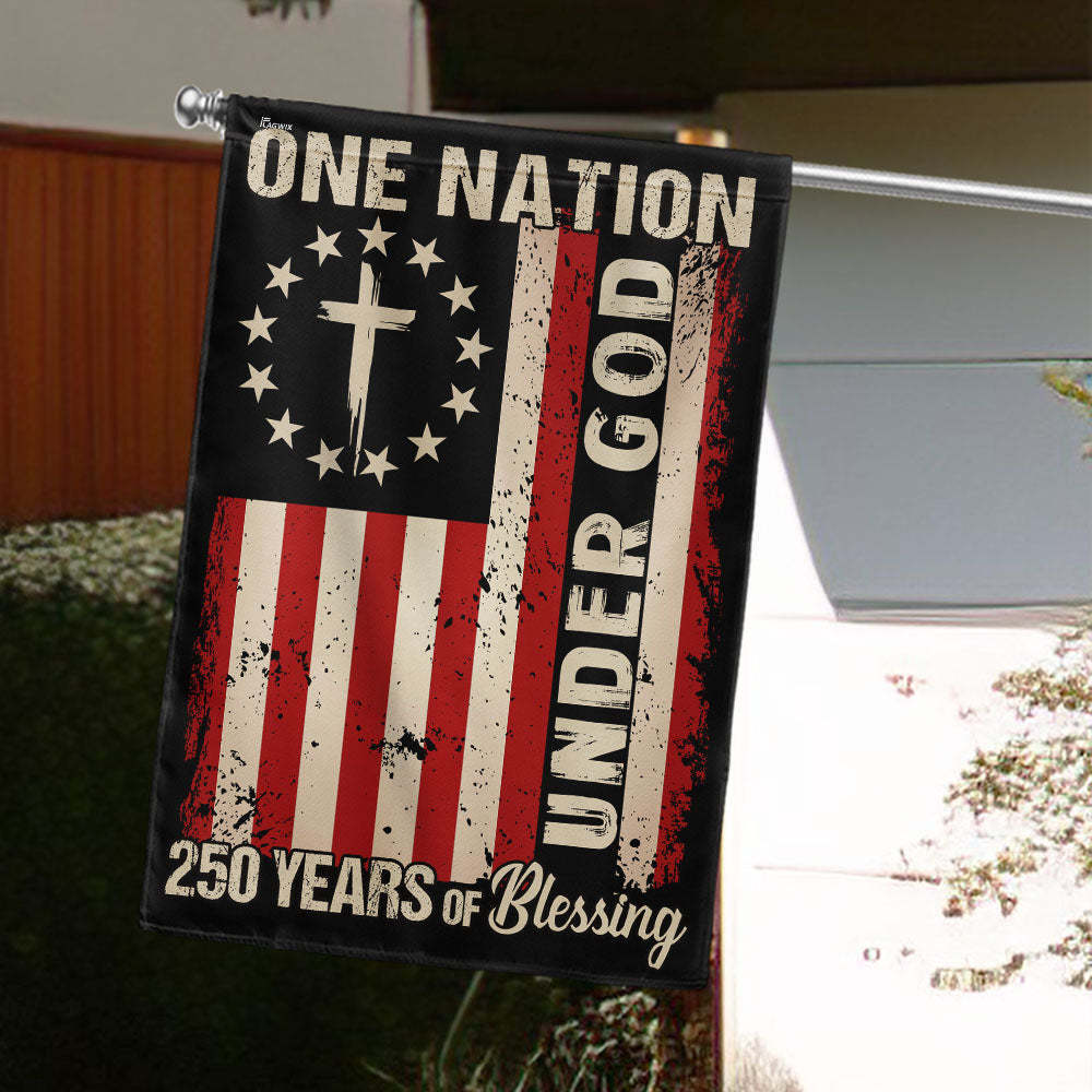 One Nation Under God 250 Years of Blessing 1776 2026 Patriotic Flag