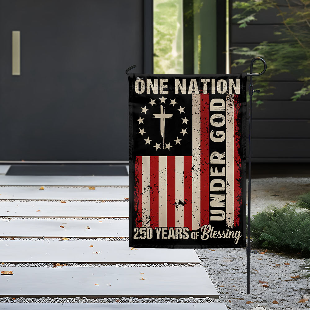 One Nation Under God 250 Years of Blessing 1776 2026 Patriotic Flag