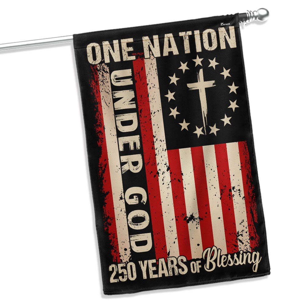 One Nation Under God 250 Years of Blessing 1776 2026 Patriotic Flag