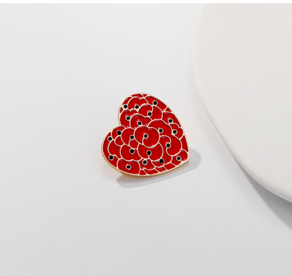 106th Anniversary 2024 Red Poppy Heart Brooch