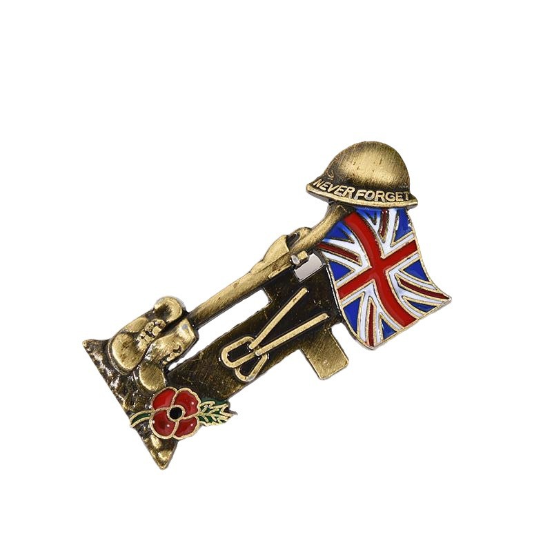 Lest We Forget British Soldier Brooch