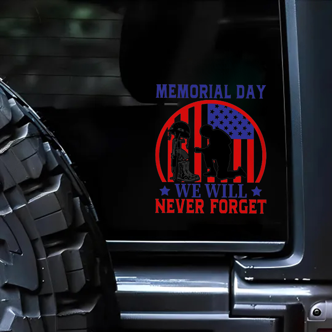 Memorial Day We Will Never Forget Veterans Stickers-Memorial Day Sticker