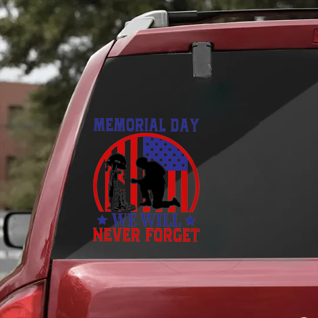 Memorial Day We Will Never Forget Veterans Stickers-Memorial Day Sticker