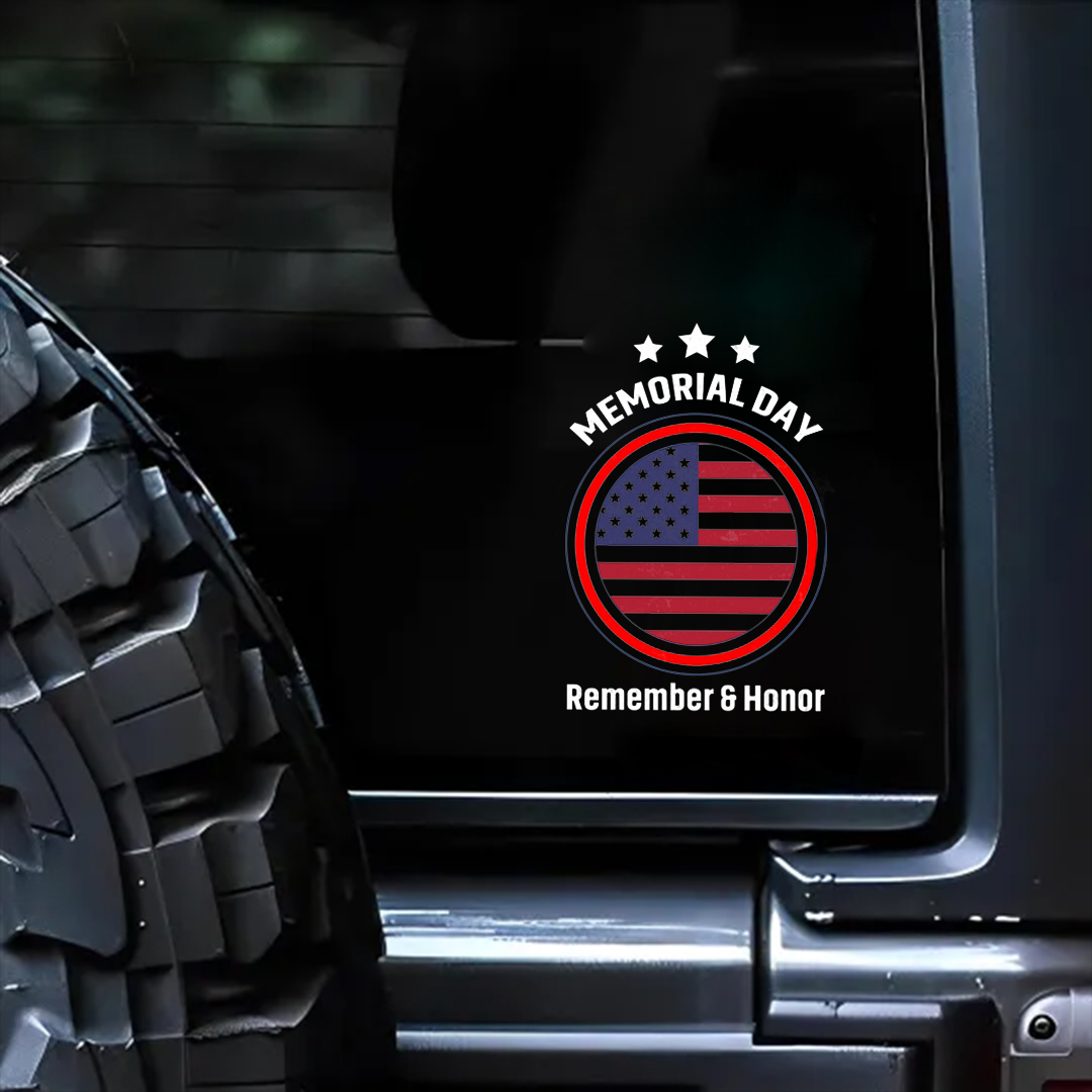 Memorial Day Remember And Honor Veterans Stickers-Memorial Day Sticker