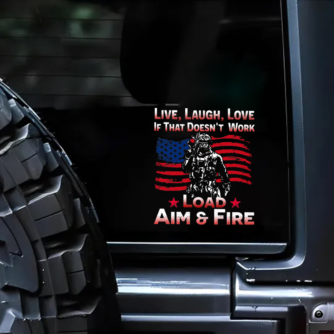 Live Laugh Love Veterans Stickers-Memorial Day Sticker