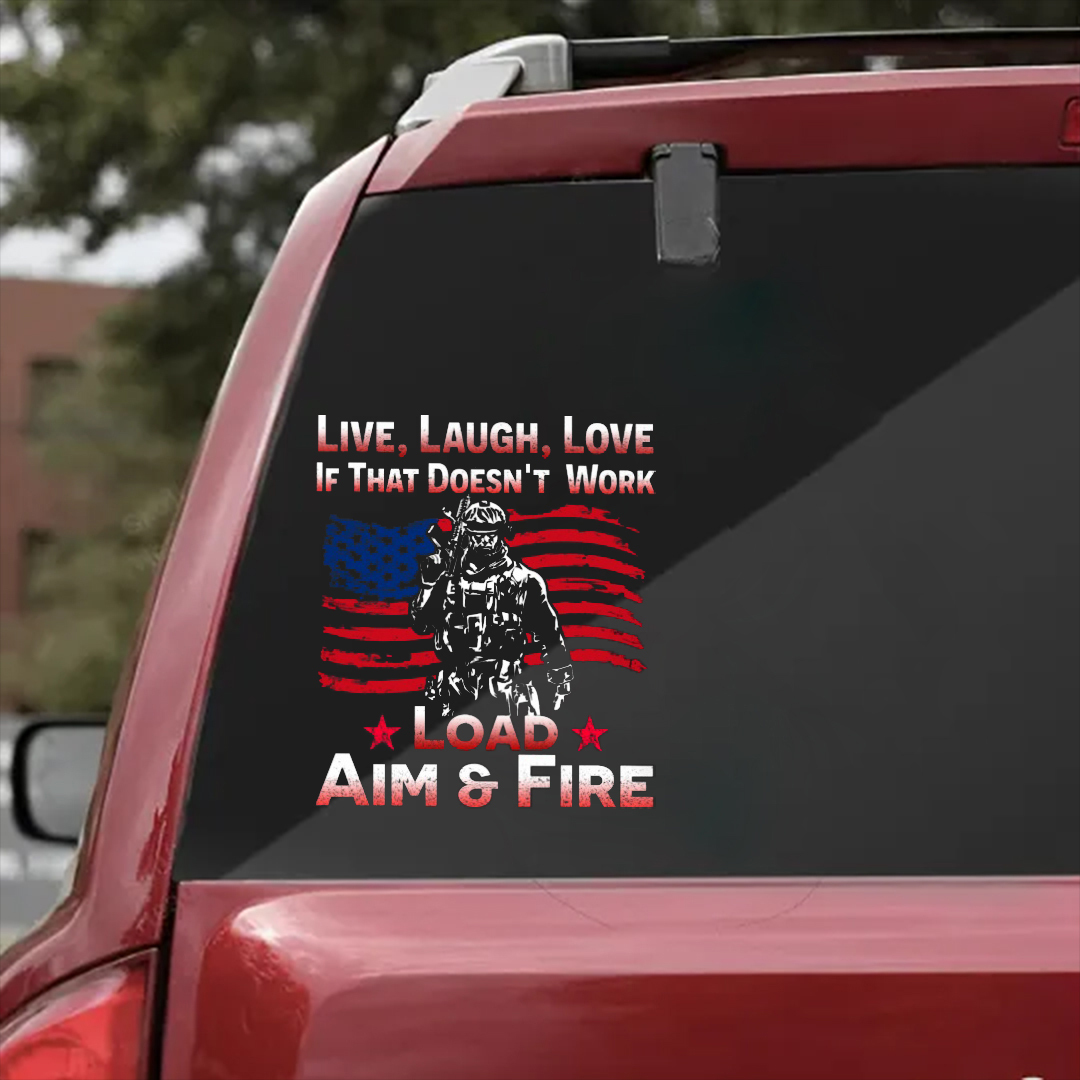 Live Laugh Love Veterans Stickers-Memorial Day Sticker