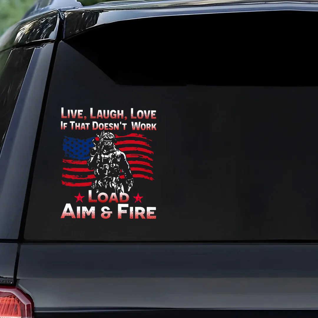 Live Laugh Love Veterans Stickers-Memorial Day Sticker