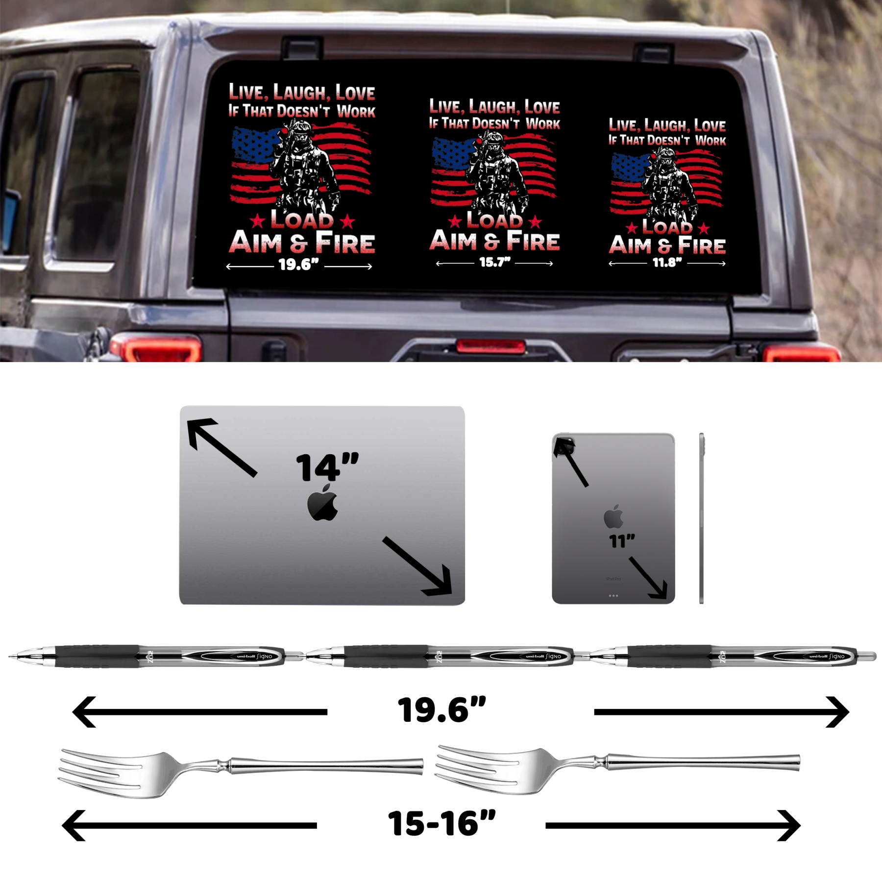 Live Laugh Love Veterans Stickers-Memorial Day Sticker