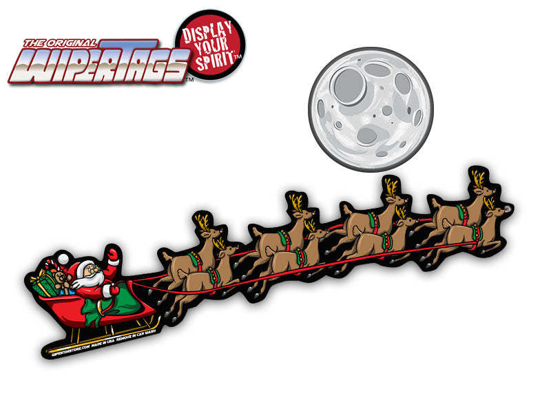 Santa Sled with Reindeer WiperTags