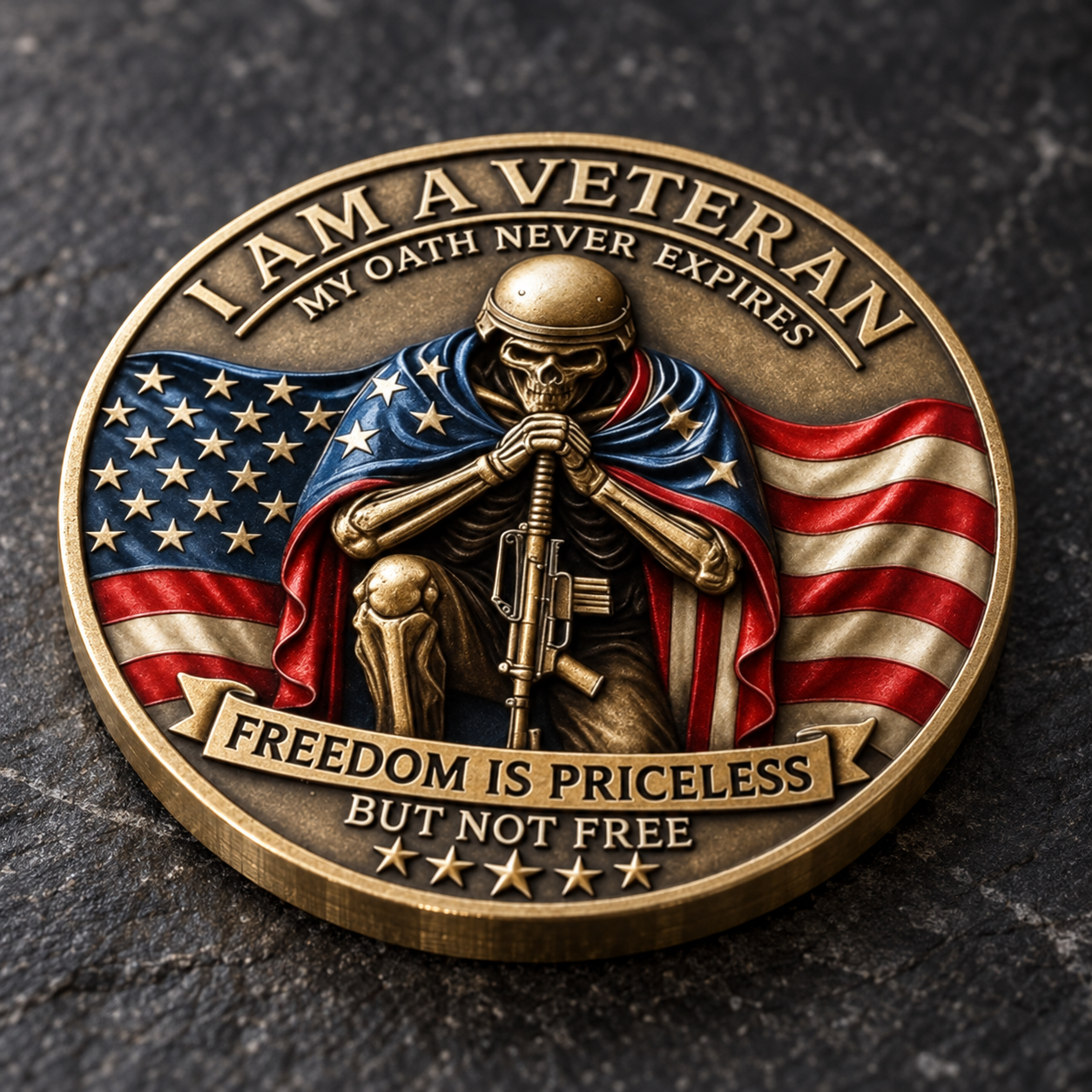 I Am a Veteran – My Oath Never Expires 🪖 Military Collectible Coin 🎖️