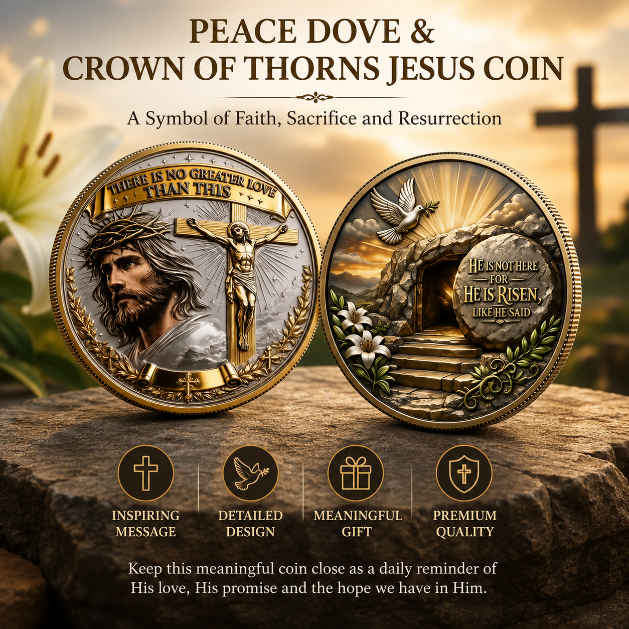 ✝️ Resurrection Faith Coin – A Symbol of Hope & Eternal Love