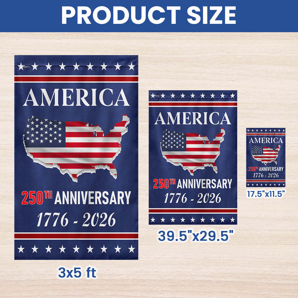 Flagwix American Flag - 250th Anniversary Semiquincentennial America Map Flag