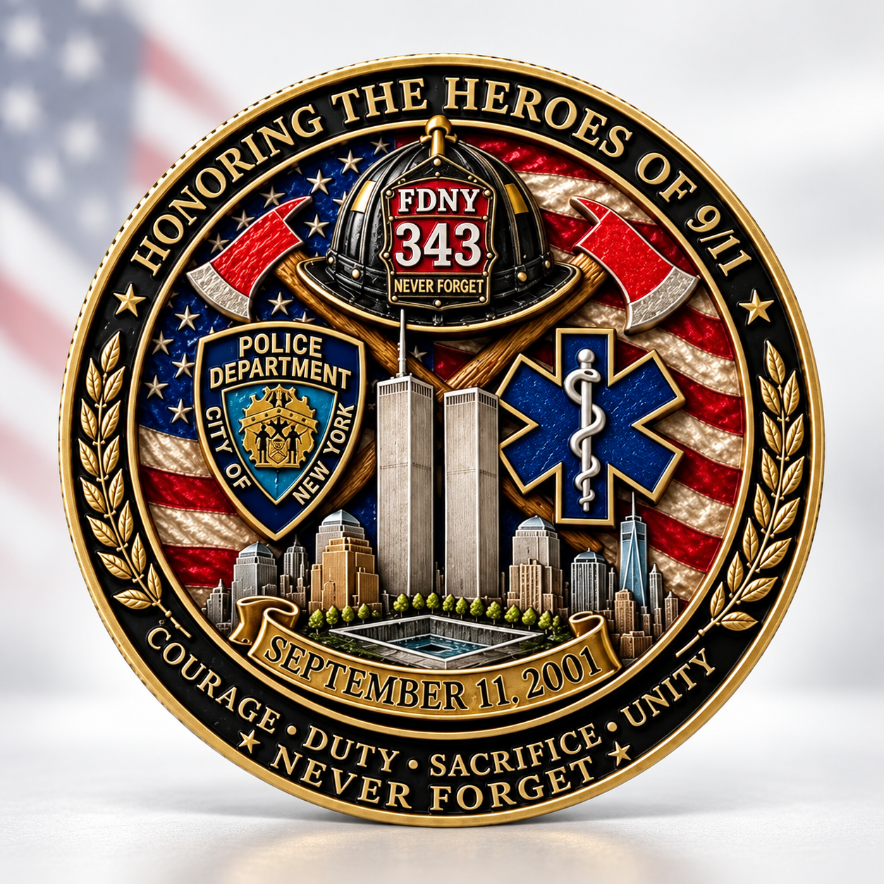 9/11 Memorial Coin – Honoring the Heroes of September 11
