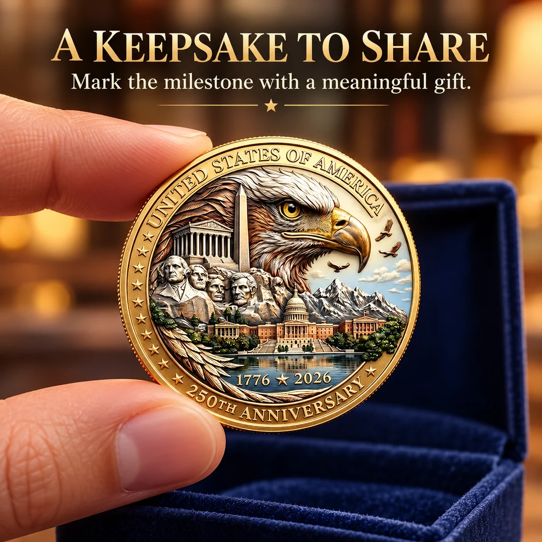 Commemorative coin keepsake gift presentation