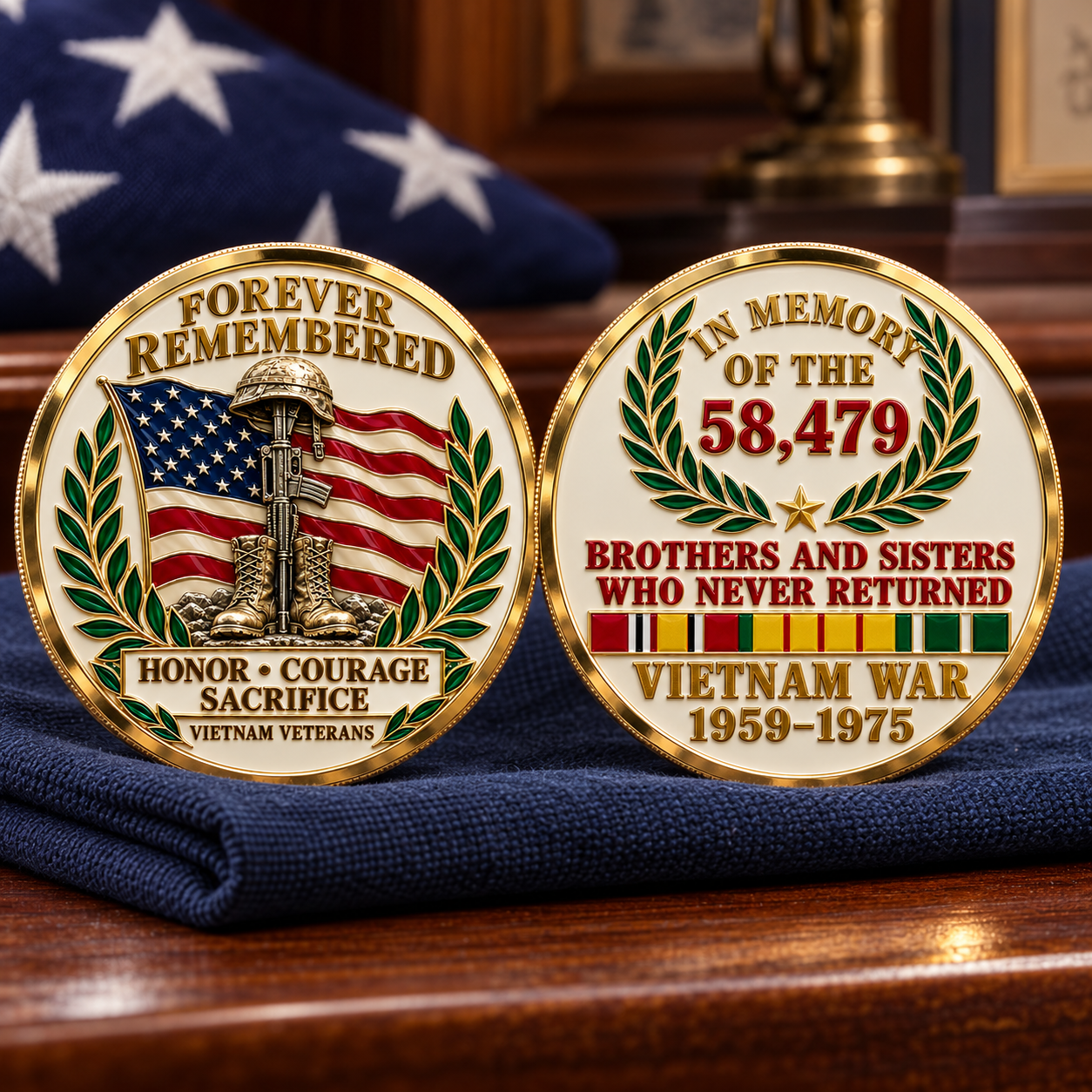 🎖️ Forever Remembered — Vietnam War Memorial Commemorative Medallion