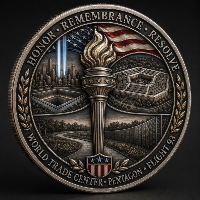 🗽 Echoes of Courage — 9/11 Never Forget Memorial Challenge Coin
