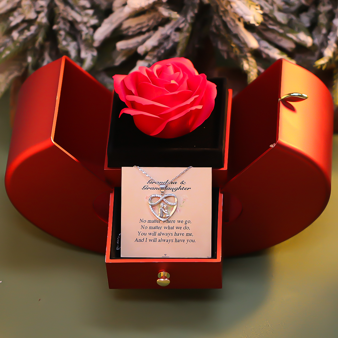 For Granddaughter - S925 You Will Always Have Me And I Will Always Have You Heart Necklace