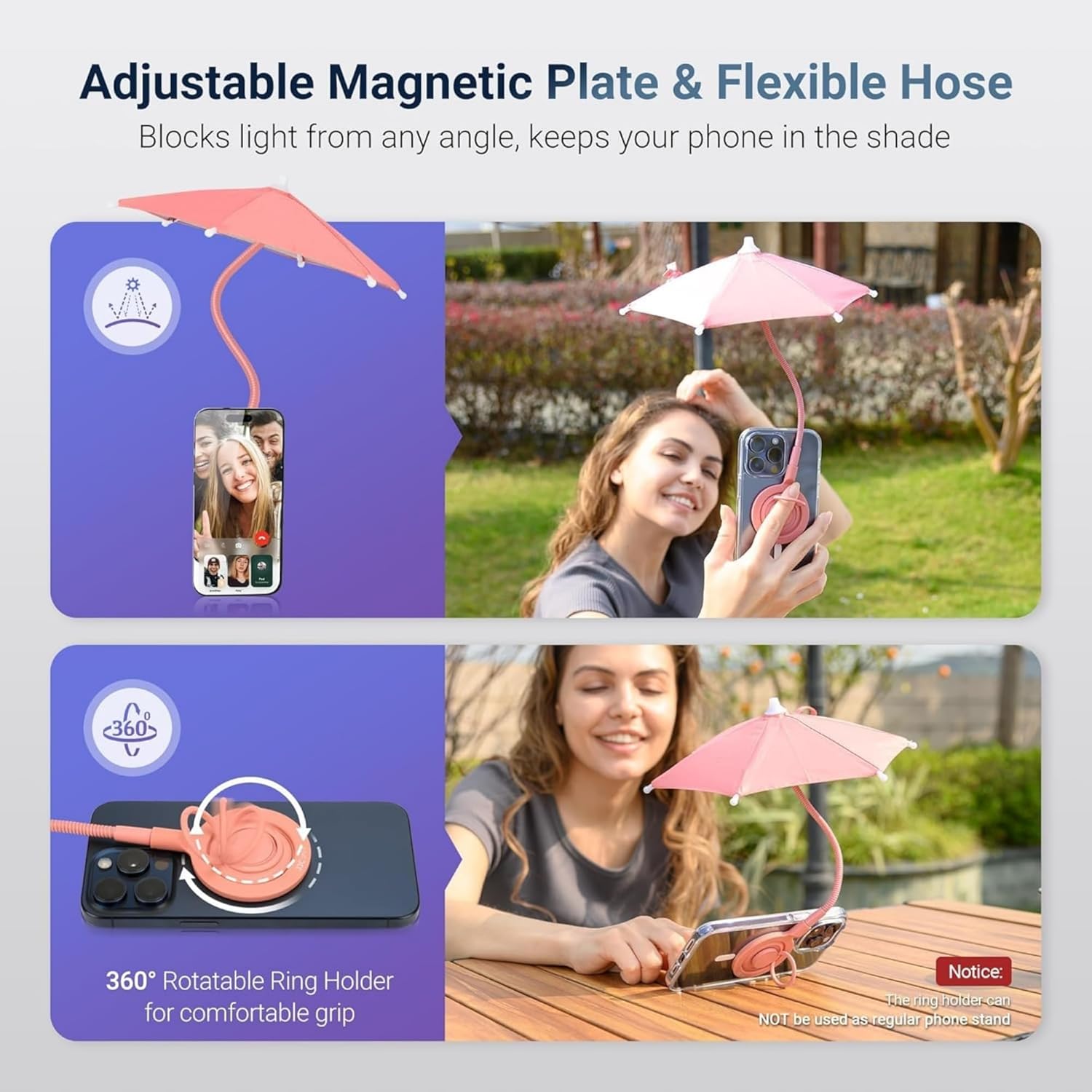 Magnetic Phone Sun Shade Umbrella – Adjustable Anti-Glare Screen Shield