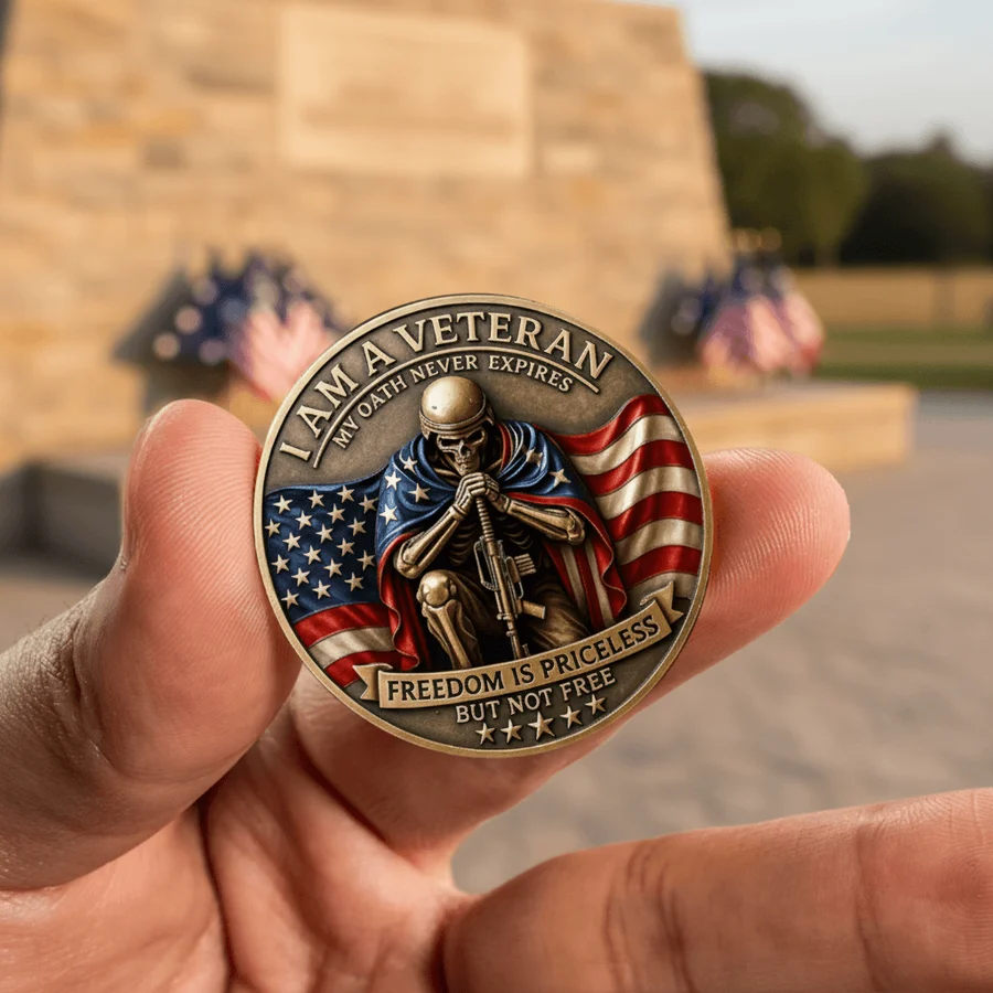 I Am a Veteran – My Oath Never Expires 🪖 Military Collectible Coin 🎖️