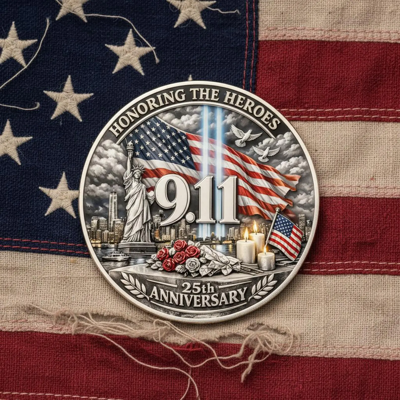 9/11 Never Forget Coin – FDNY Honoring the Heroes 25th Anniversary Commemorative Collectible Gift