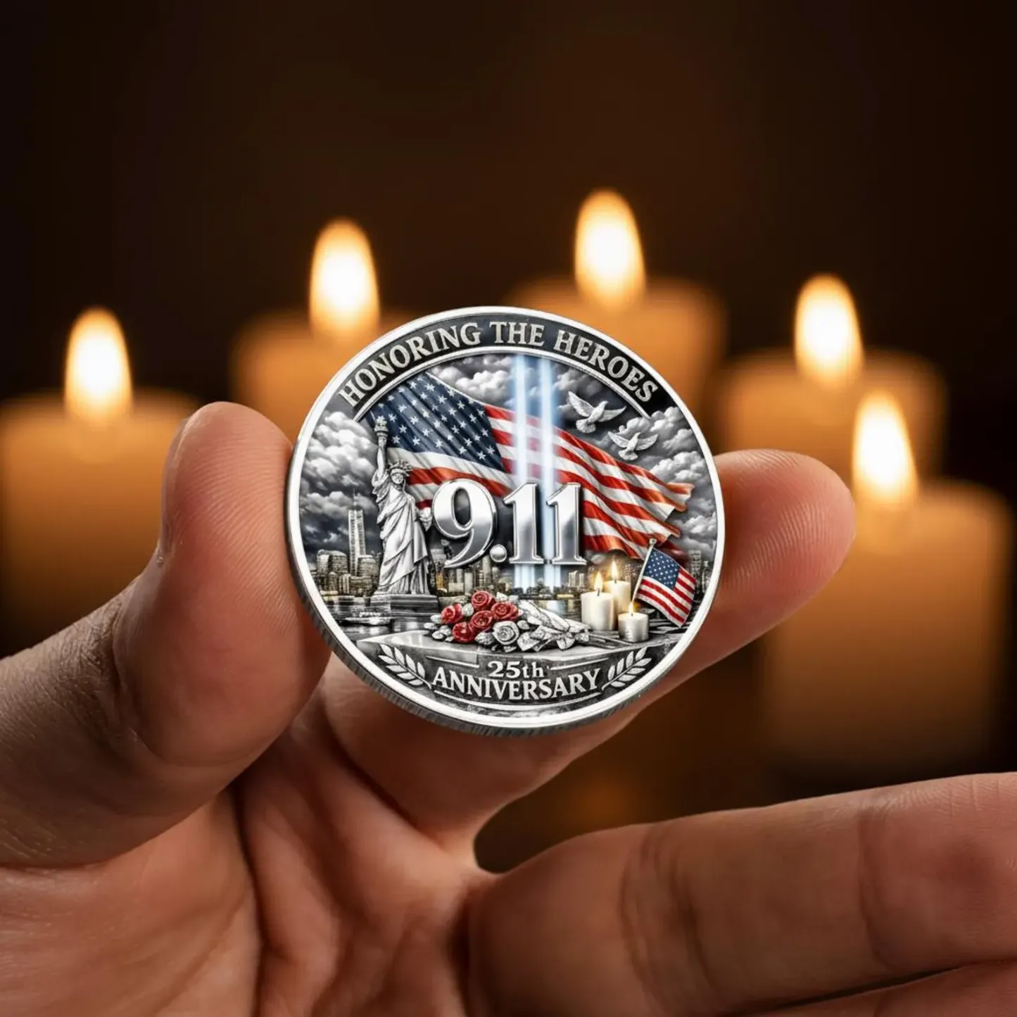9/11 Never Forget Coin – FDNY Honoring the Heroes 25th Anniversary Commemorative Collectible Gift