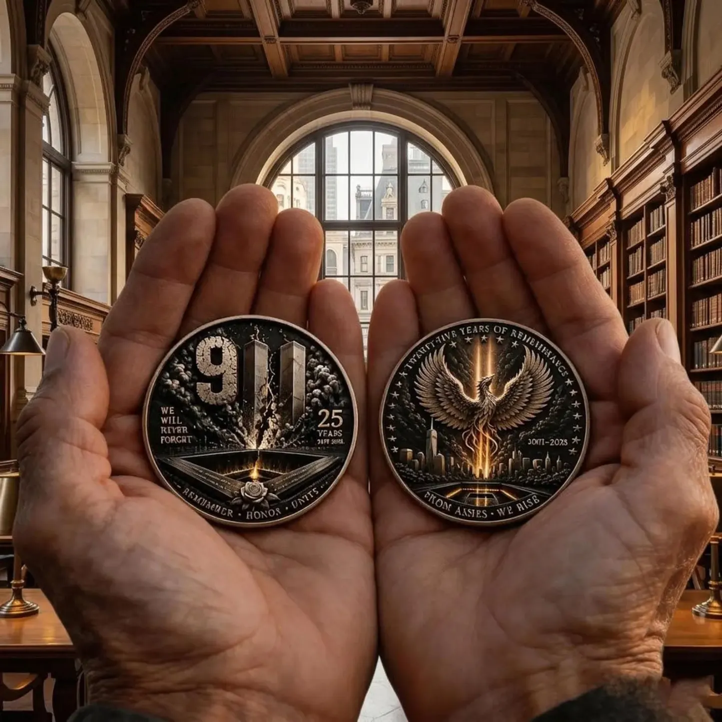 9/11 25th Anniversary Memorial Coin – Never Forget 2001–2026 | Remembrance Challenge Coin 🎖️ | Last Day 50% OFF 🔥