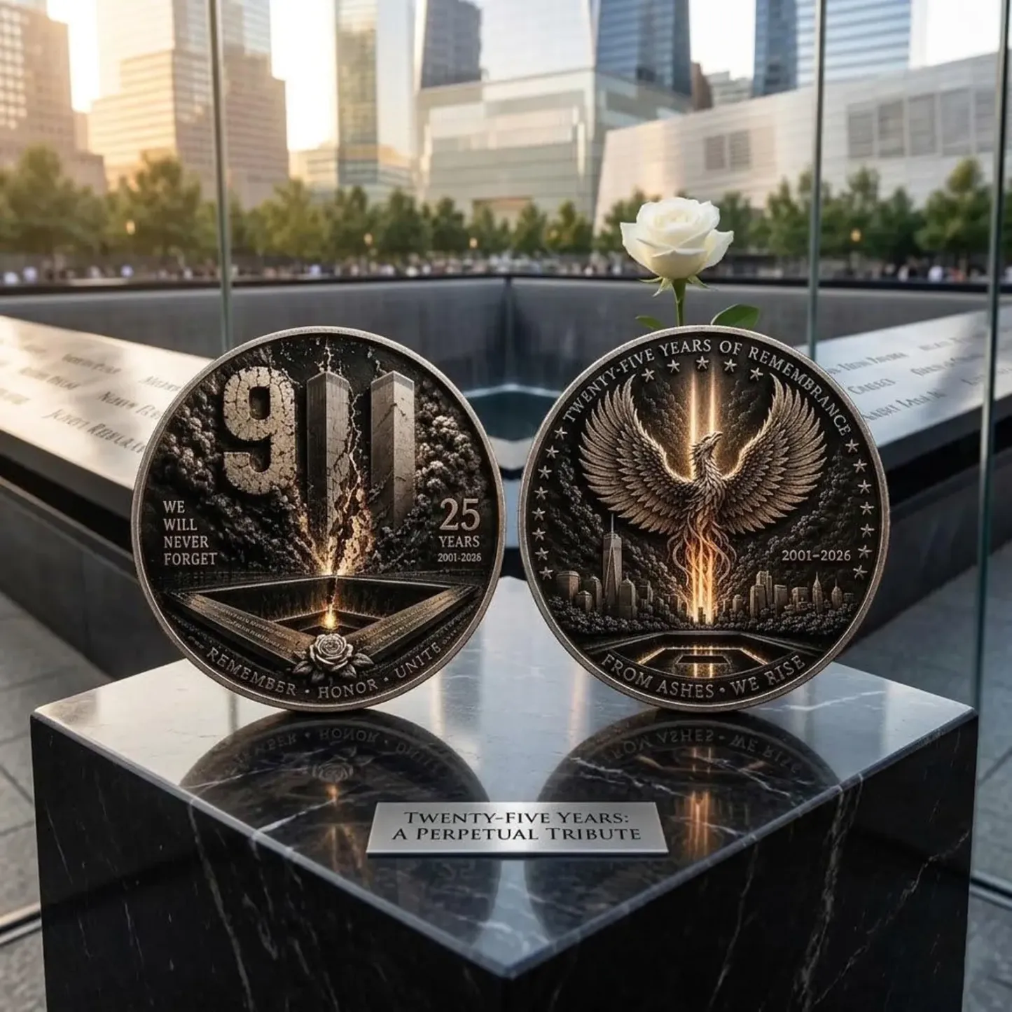 9/11 25th Anniversary Memorial Coin – Never Forget 2001–2026 | Remembrance Challenge Coin 🎖️ | Last Day 50% OFF 🔥