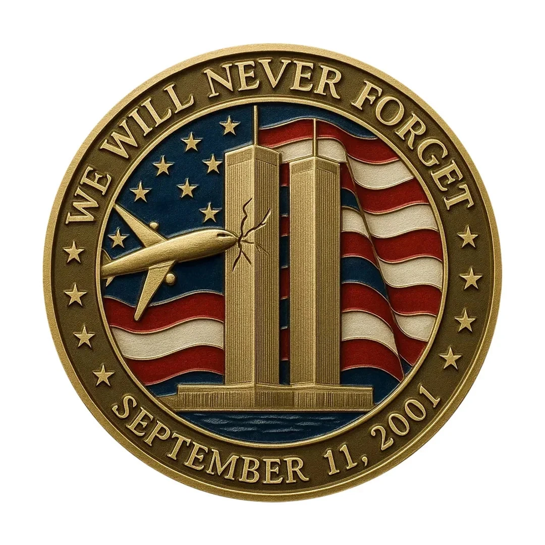 Never Forget 9/11 – 25th Anniversary Heroes Memorial Coin 🦅