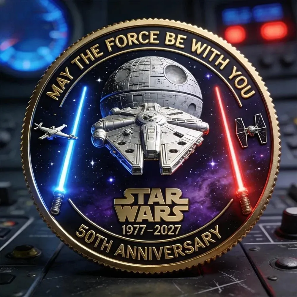 Galaxy Space Battle Star Wars Movie 50Th Anniversary Commemorative Coin