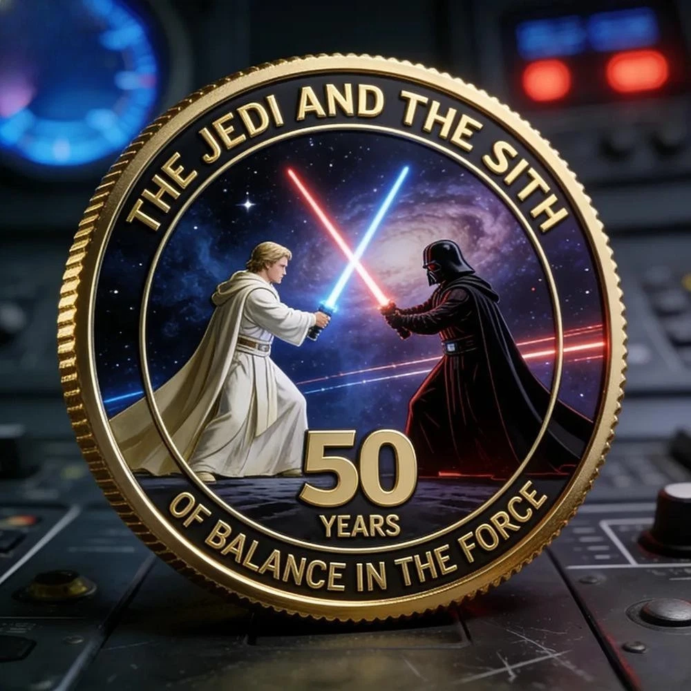 Galaxy Space Battle Star Wars Movie 50Th Anniversary Commemorative Coin
