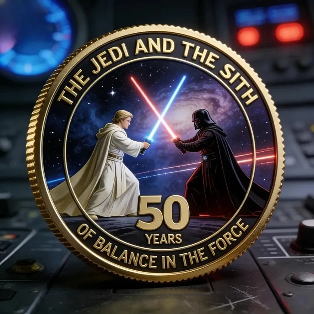 Galaxy Space Battle Star Wars Movie 50Th Anniversary Commemorative Coin
