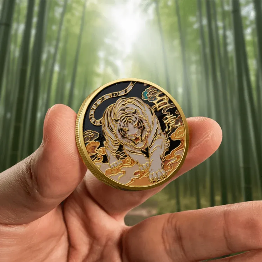 White Tiger Coin – Chinese Zodiac Animal Kingdom Collectible