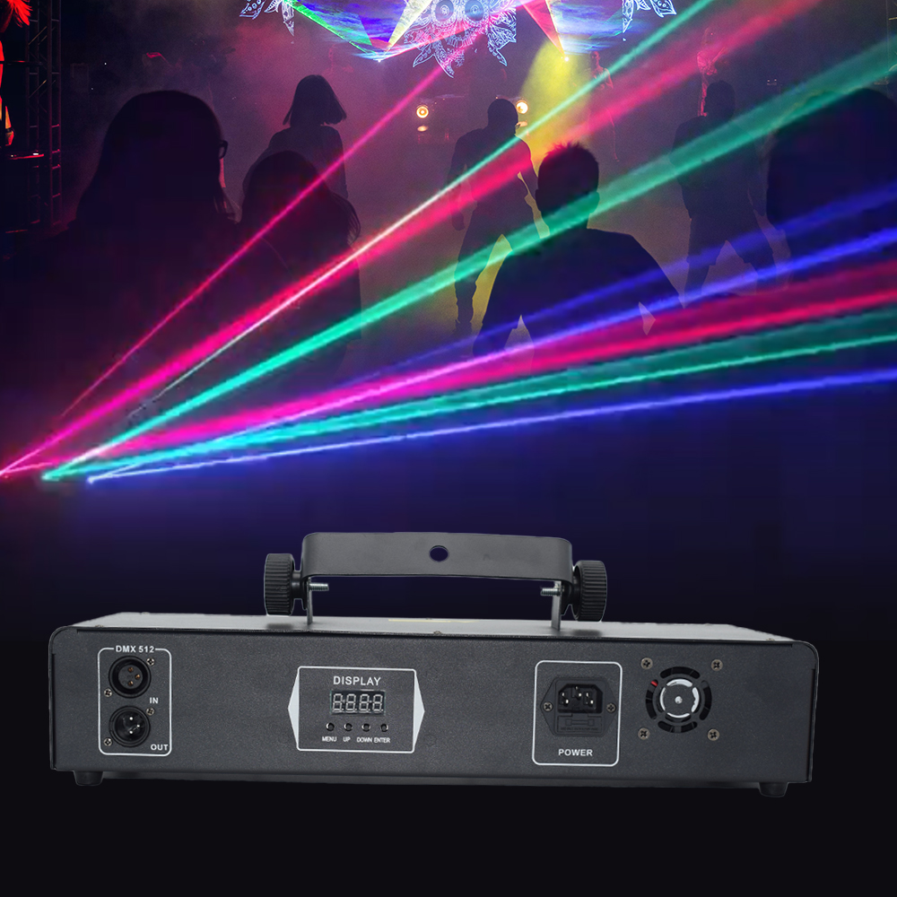 Professional LED Three-eye Rectangular Red Green Blue Laser Beam Lights DJ Bar Spotlights Flashing Laser Effect Stage Lights