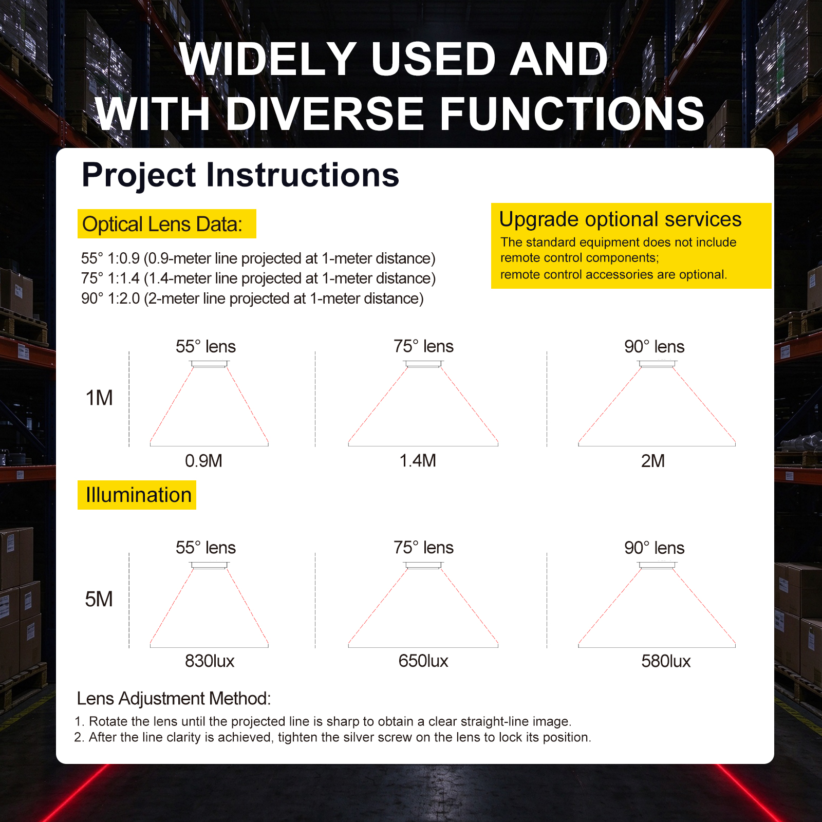 80W Virtual Line Floor Marking Projection of Warehouse Safety Warning Line