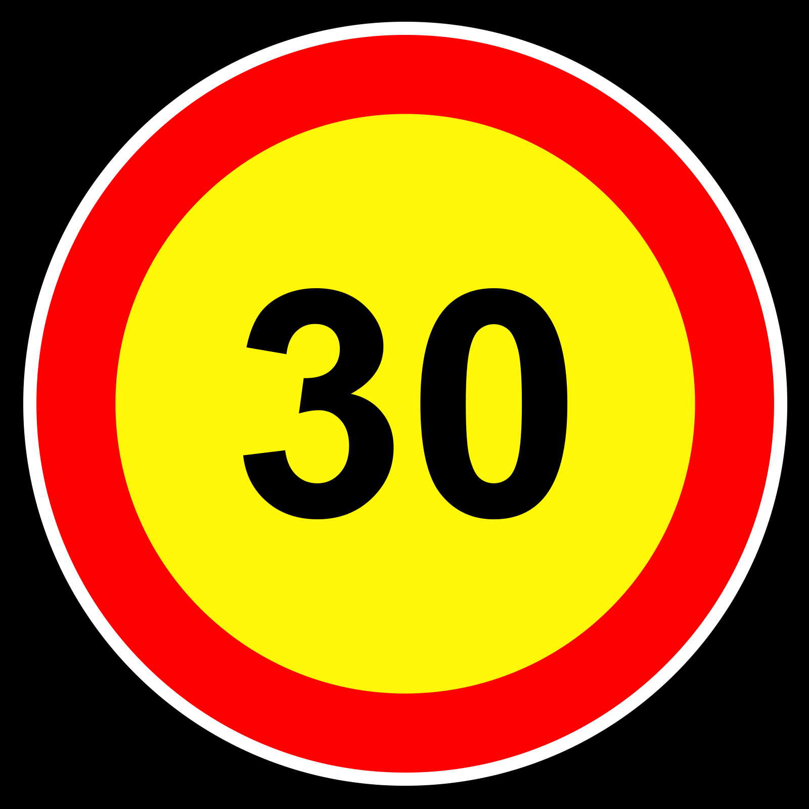 Enhance Road Safety with Custom 30 KmH Speed Limit Gobos for Spain and Andorra