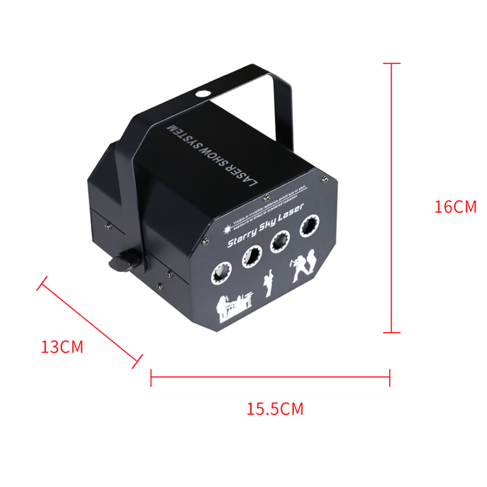 Quadruple Hole Starry Sky Lamp: Multi-Color DJ Laser Effects with DMX Control