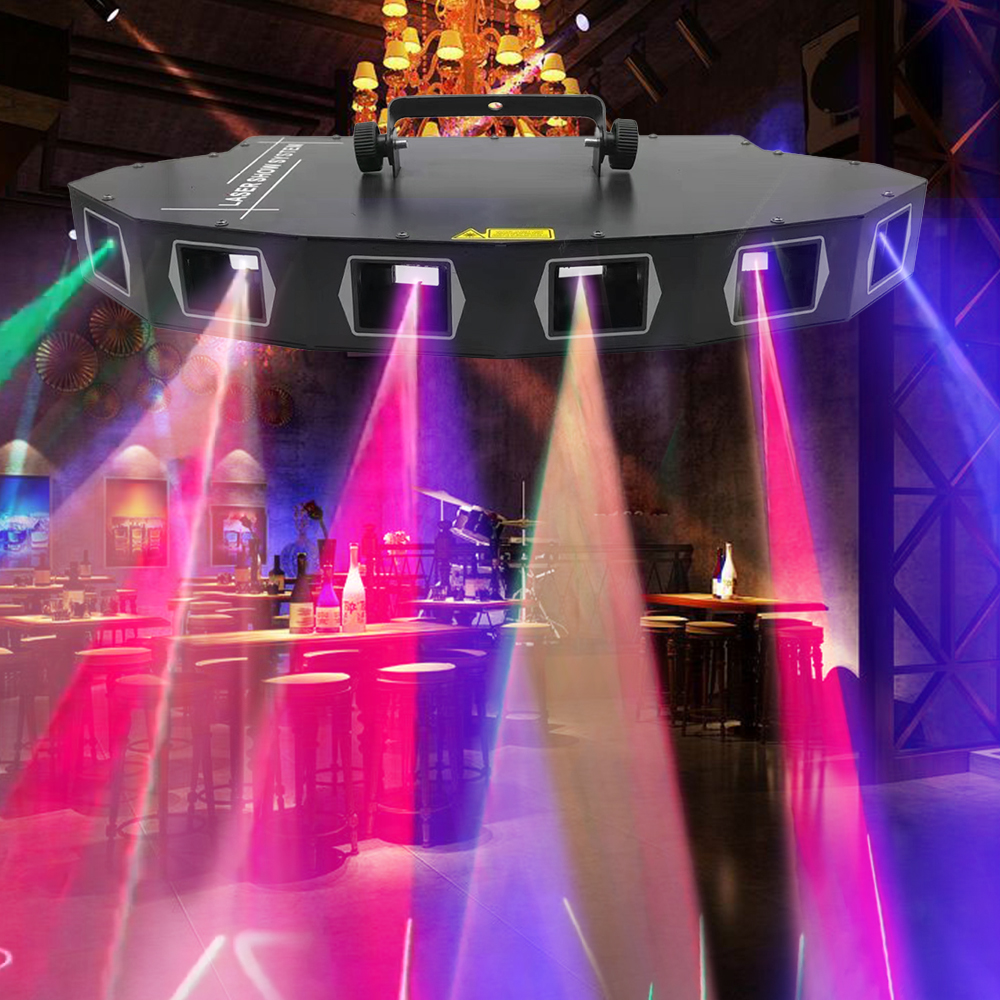 Factory Supply Full Color 6 Eye Fan Shaped Laser Light For Dj Night Clubs Party Pubs Bars