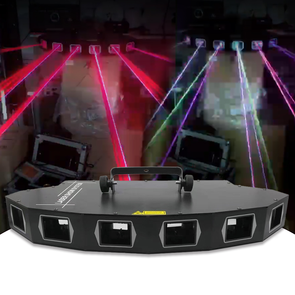 Factory Supply Full Color 6 Eye Fan Shaped Laser Light For Dj Night Clubs Party Pubs Bars