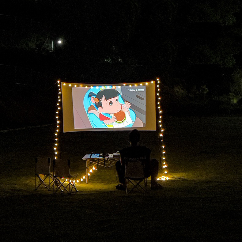 350LM Mini Projector Portable Home Cinema LED Pocket Projector 1080P Video Projector with Outdoor Screen for Camping