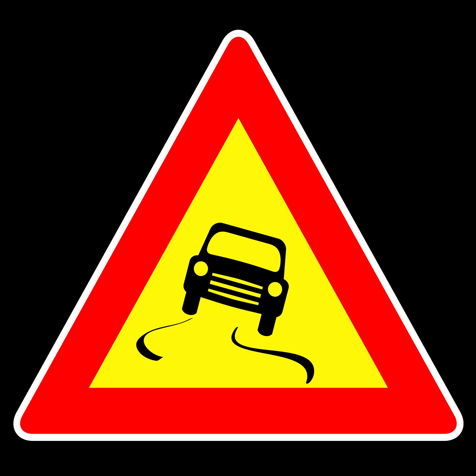 Custom Road Sign Gobo Iceland Road Sign Icelandic Warning Road Sign Viðvörunarmerki Triangle Traffic Sign For Slippery Road