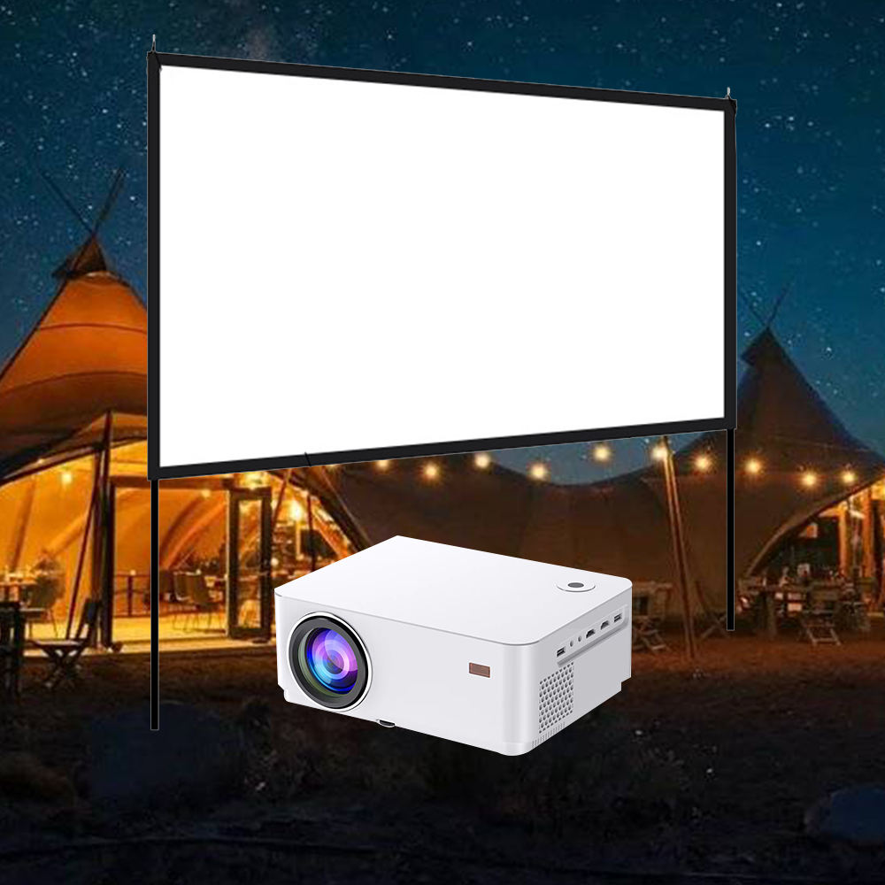350LM Mini Projector Portable Home Cinema LED Pocket Projector 1080P Video Projector with Outdoor Screen for Camping
