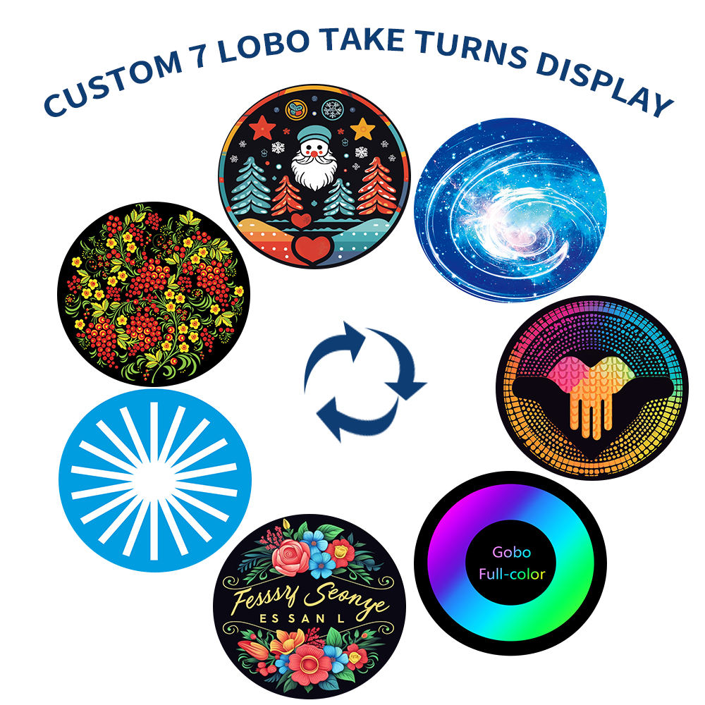 LVD/ISO/CE Premium 200W Rotating 7-Logo Gobo Projector Light - IP65 Waterproof, Ideal for Outdoor Use-JINGYU OPTOELEC