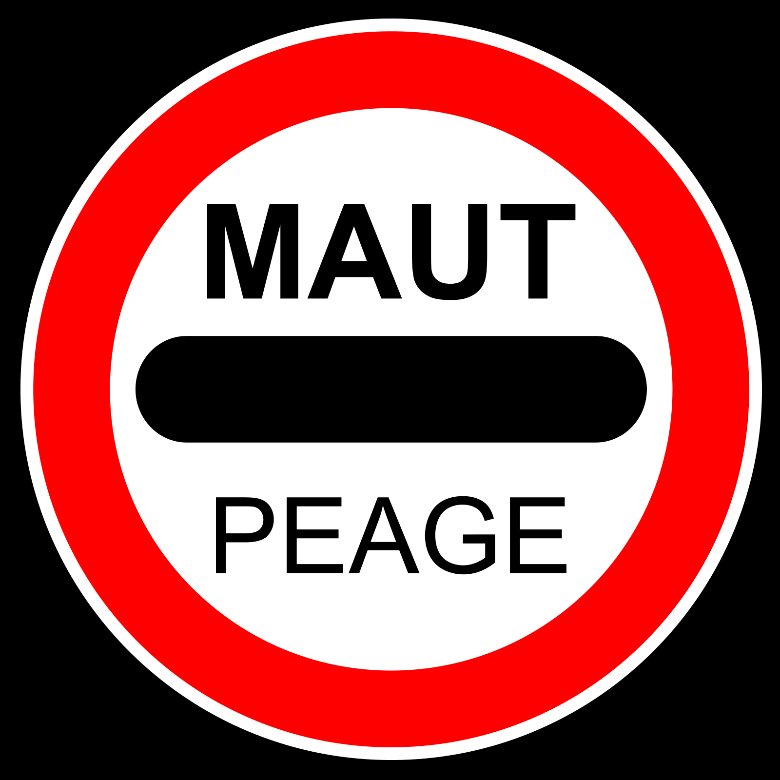 Custom Traffic Sign Gobo Code De La Route - Panneaux d'interdiction Ver-maut, Road Sign Maut Peage