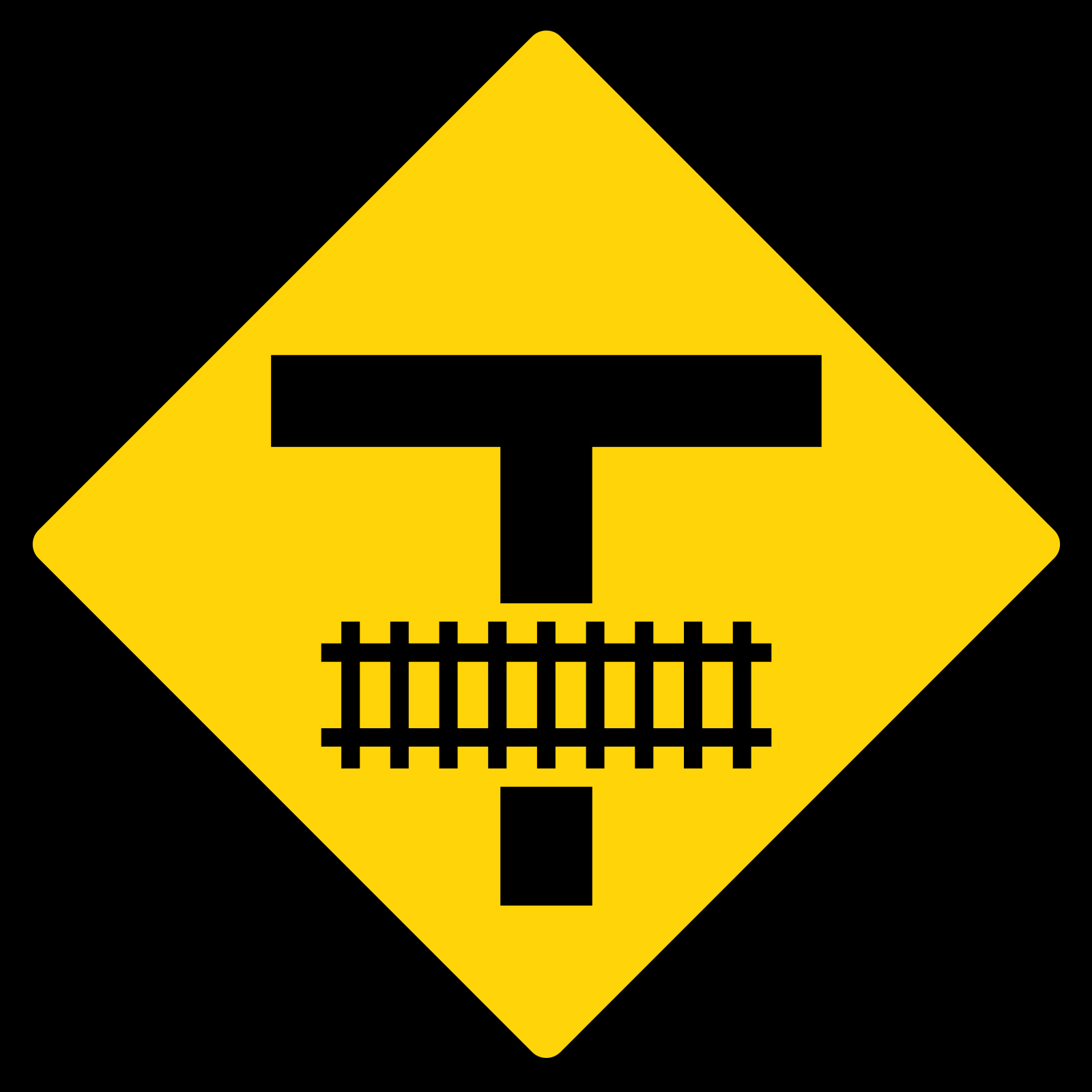 Custom Road Sign Gobo Traffic Sign Rótulo Vial Advertencia - Intersección Vial en T Secundaria