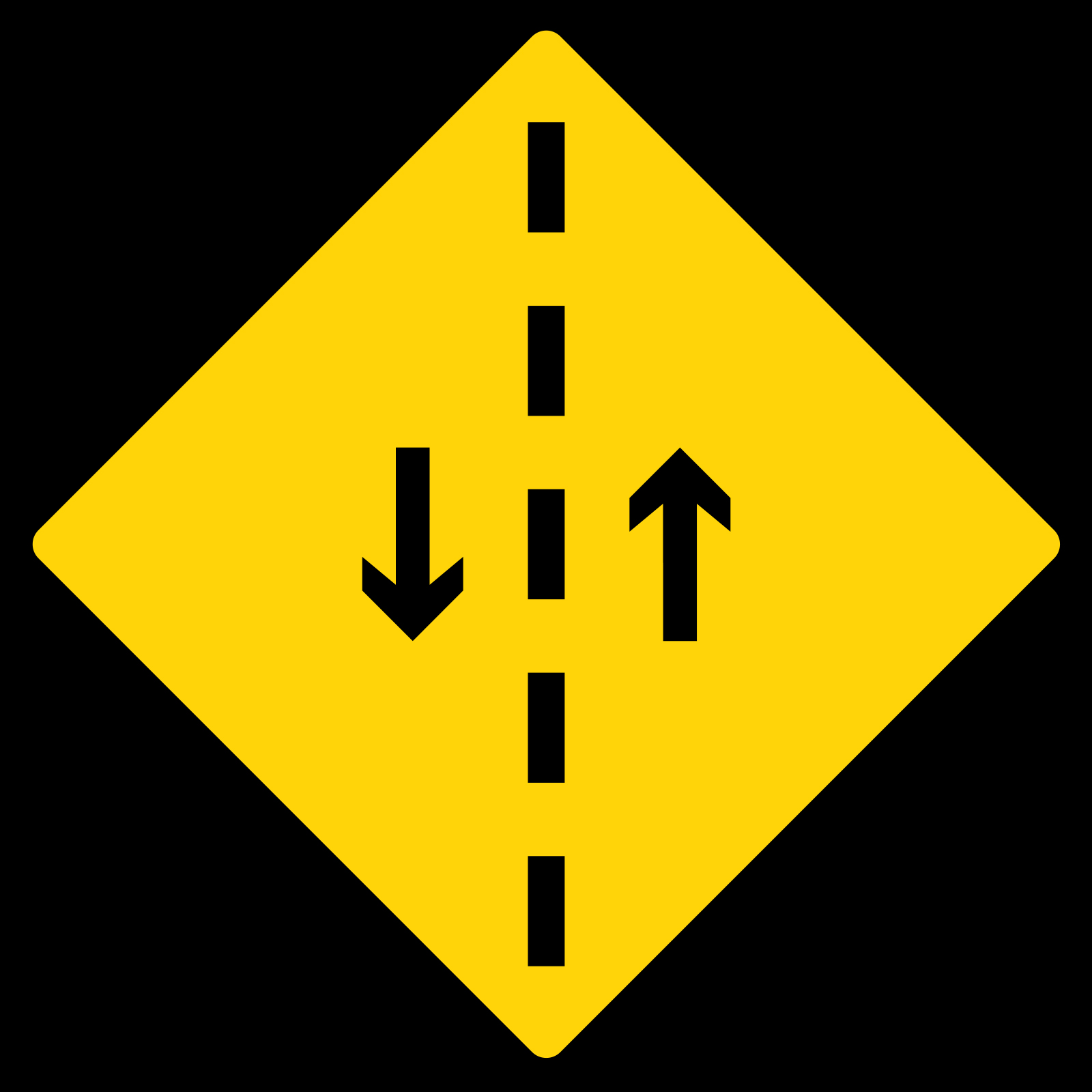 Custom  Road Sign Gobo Two-Way Traffic Ahead Sign In Ontario Signal Avancé De Circulation Dans Les Deux Sens