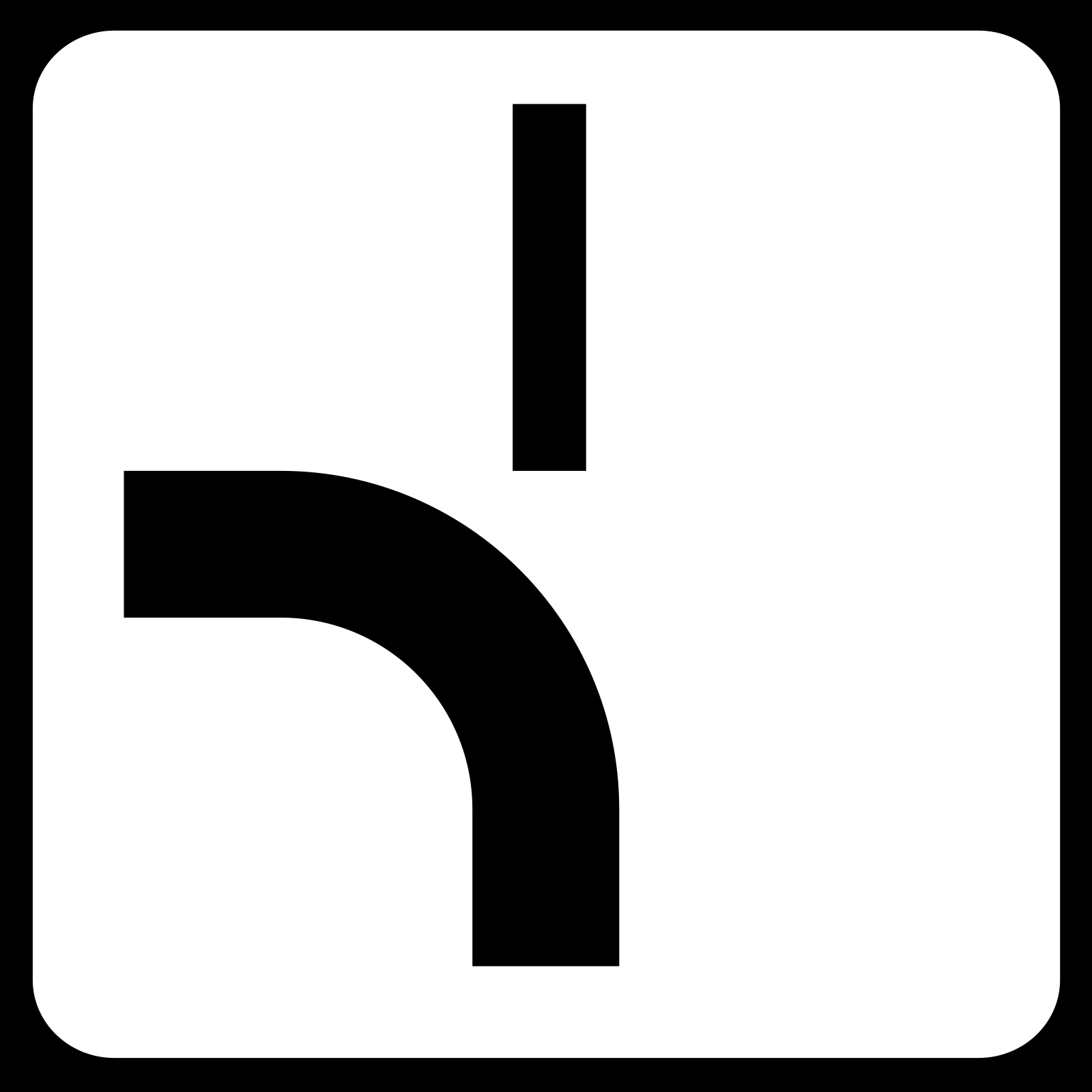 Custom Road Sign Gobo Traffic Sign Verlauf der Vorfahrtsstraße an Einmündungen Von Unten Nach Links