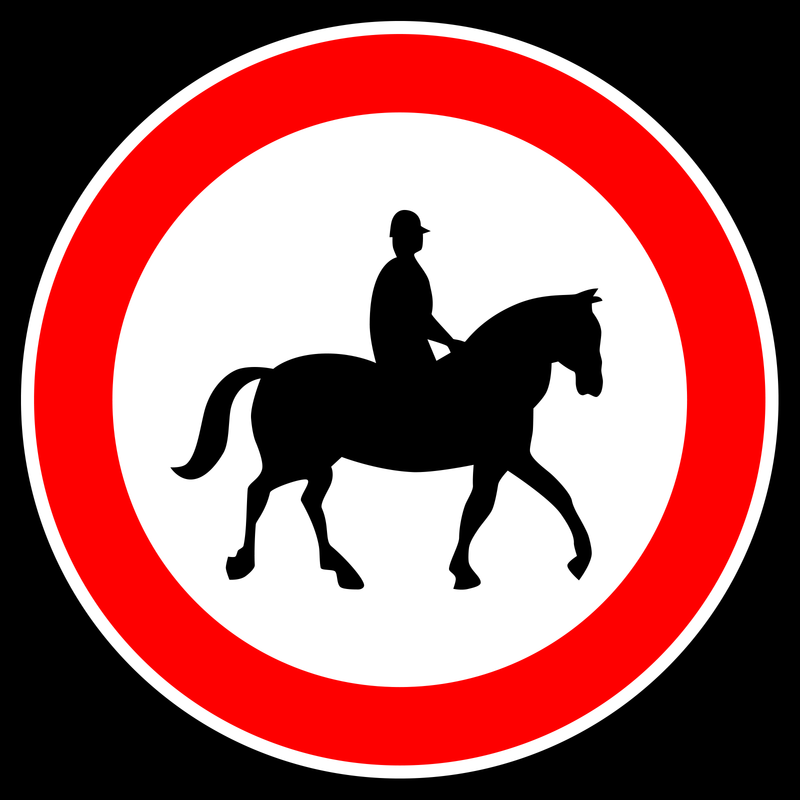 Custom Road Signs In Jamaica Zákaz vjezdu pro jezdce na zvířeti No Horses Sign On White