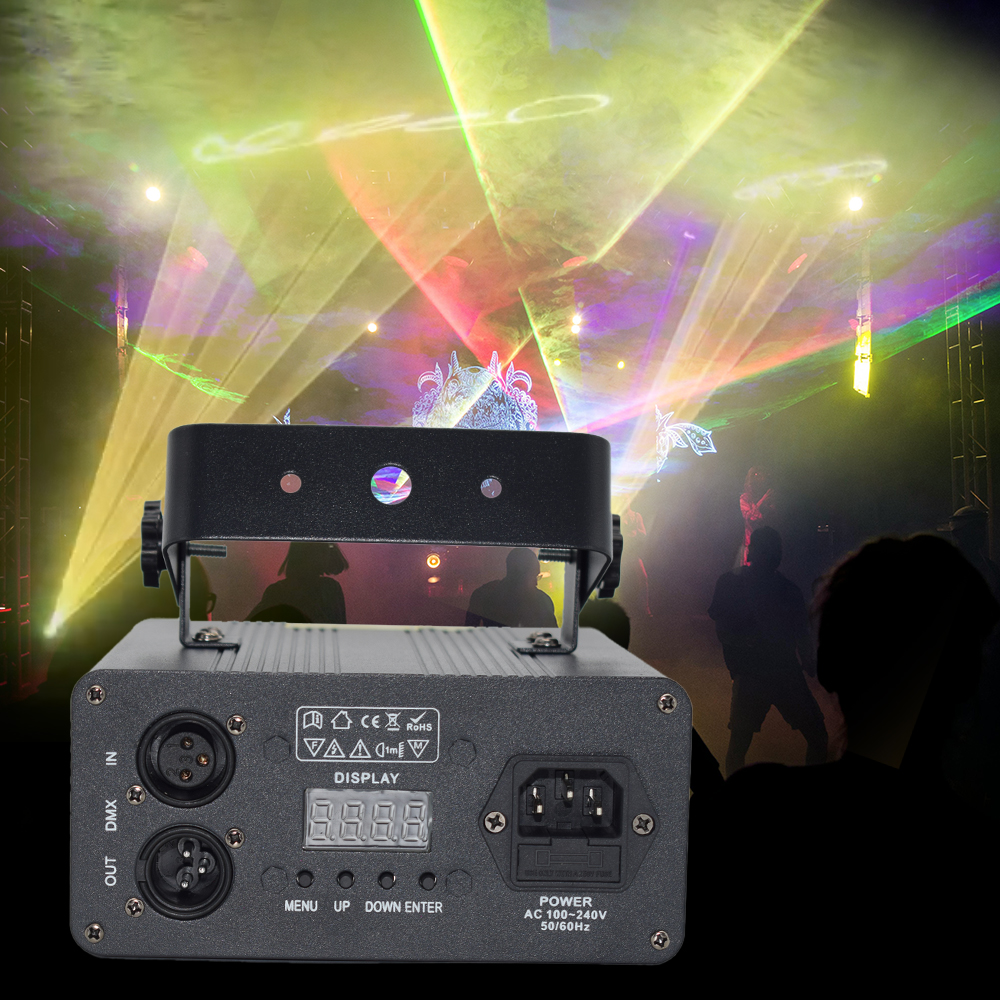 Stage Lighting Laser: Single Head, Full Color Lines, 15W Power, CE Certified